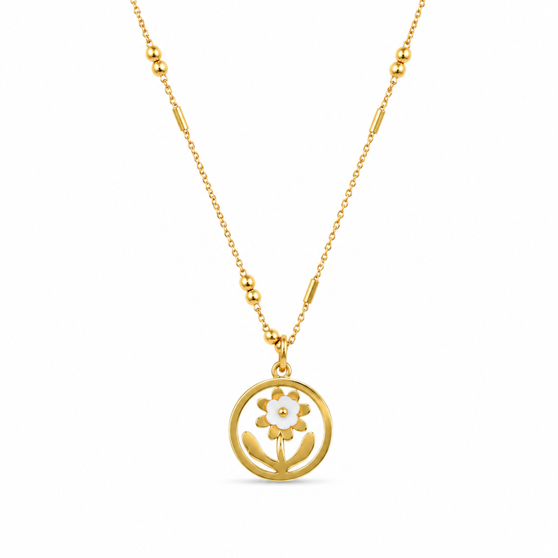 Dainty Floral Pendant Chain Necklace for Everyday Wear