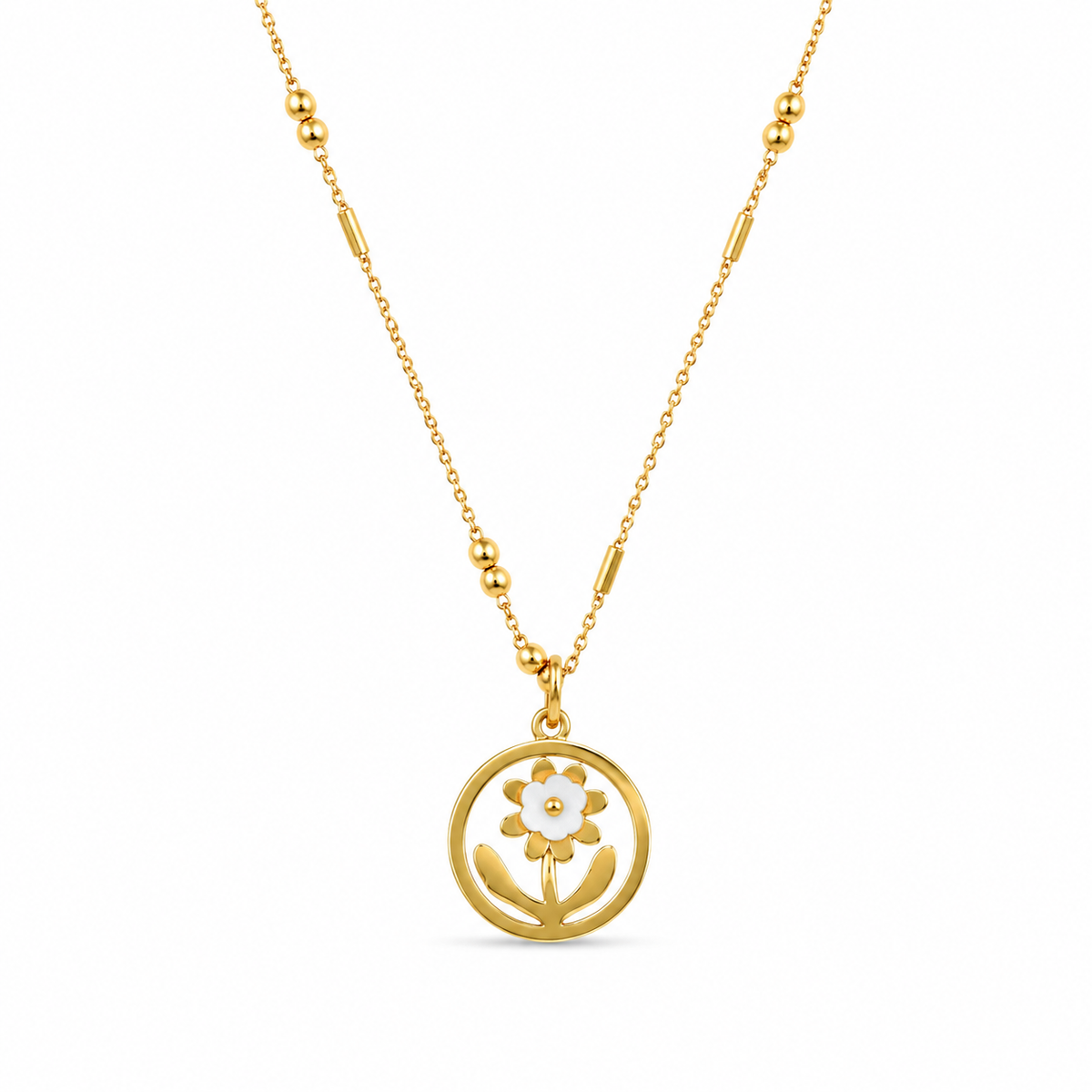 Dainty Floral Pendant Chain Necklace for Everyday Wear