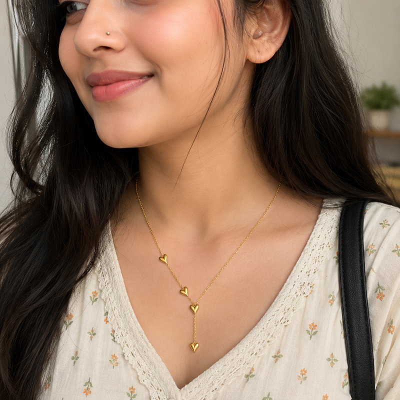 Yamiluxe Sweetheart Cascade Necklace for Women