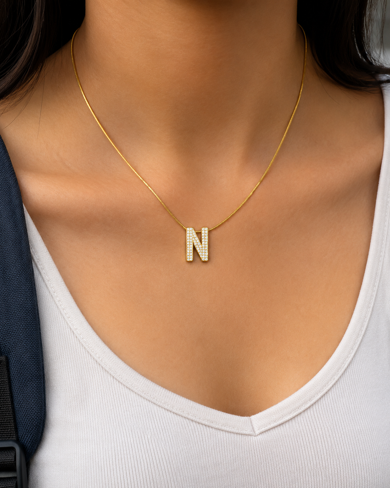 Buy latest Alphabetic pattern Chain Pendant For girl