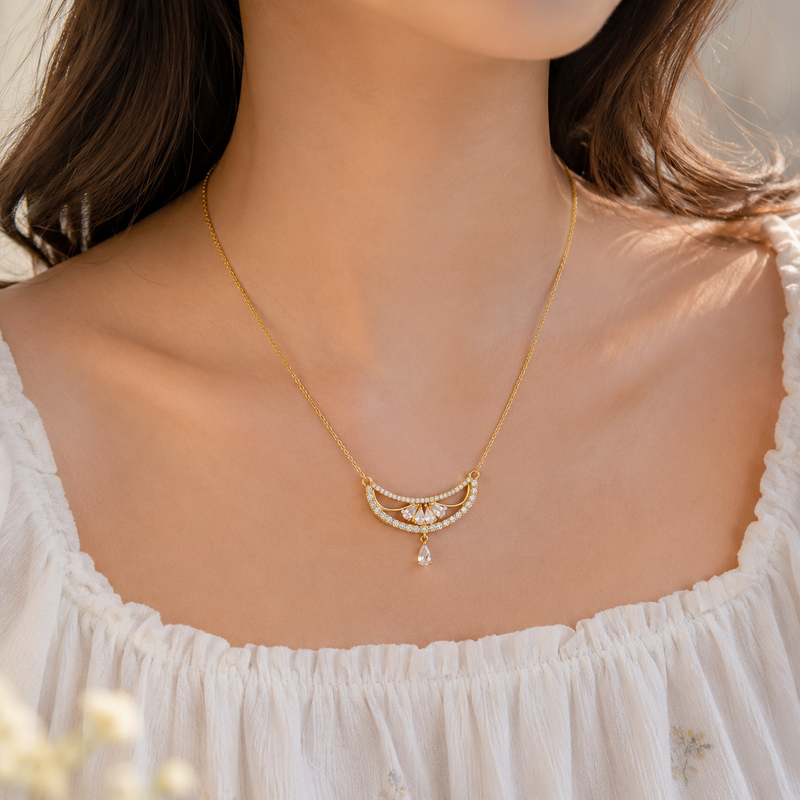 Buy Designer Diamond Pattern Chain Pendant For Women