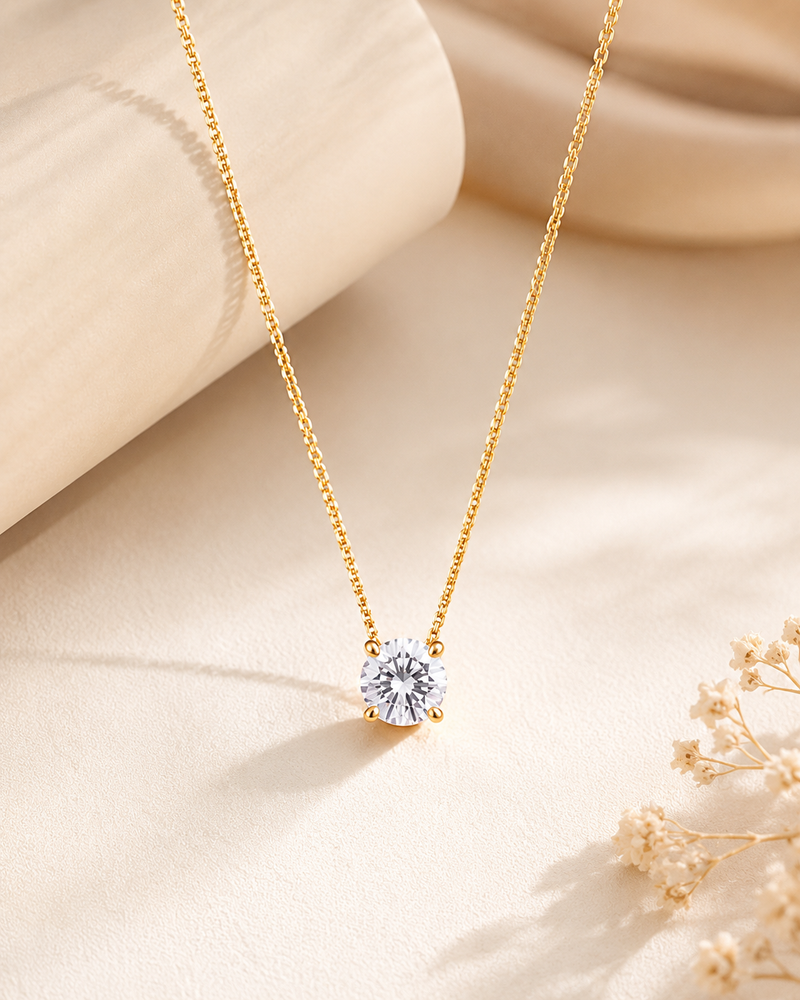 Yamiluxe Elegant Solitaire Pendant Necklace for Women