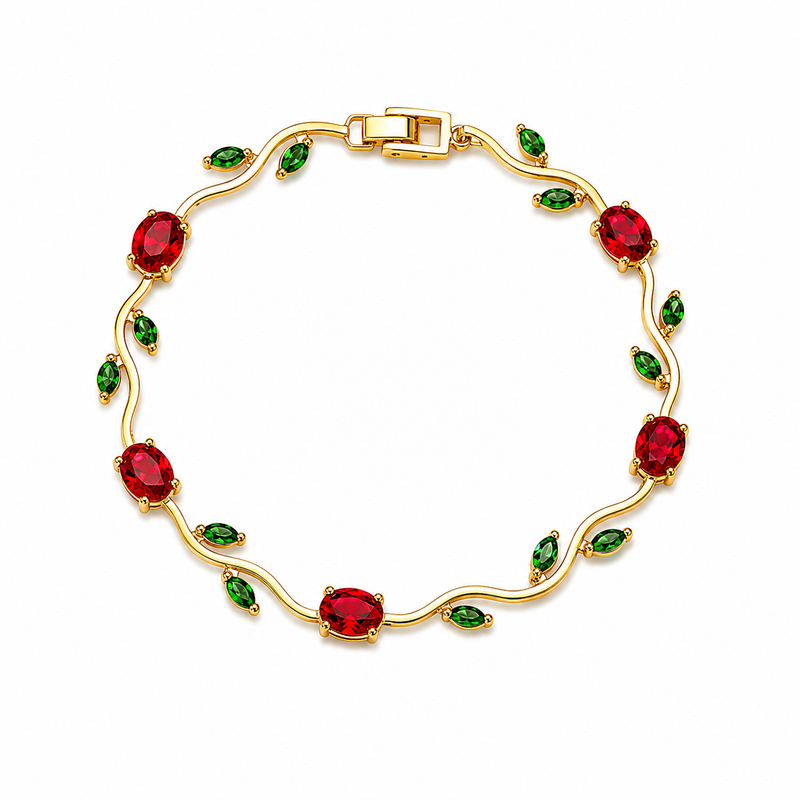 Buy latest Designer Tulip pattern Red and green color bracelet
