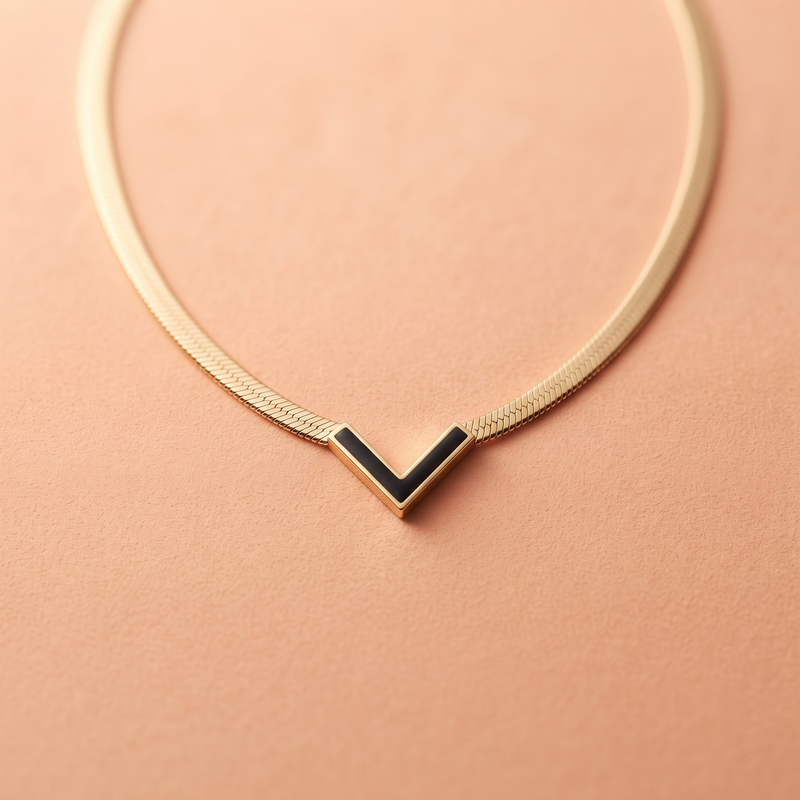 Buy Designer Black color V shaped Chain pendant for women