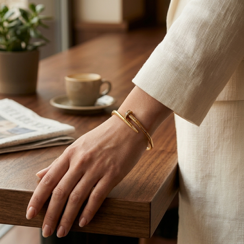 Buy Trending screw pattern Solid bracelet for women for functional wear