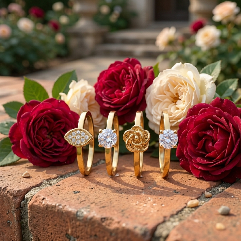 Delicate Golden colour Ring Combo Collection to wear Everyday Elegant Jewelry