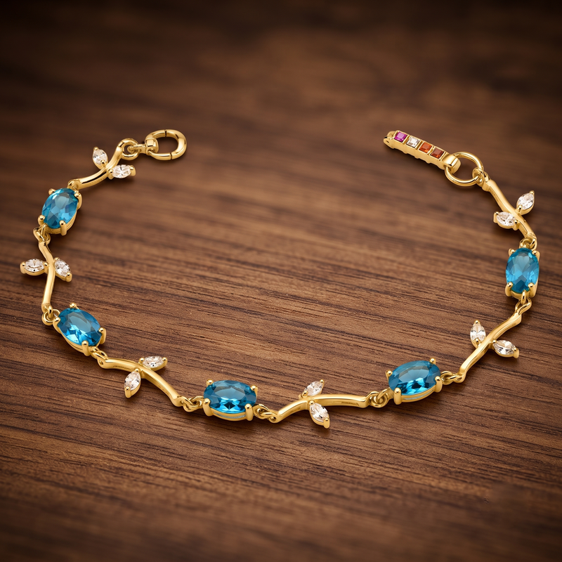 Buy Sky-blue Color Tulip Pattern Bracelet for women