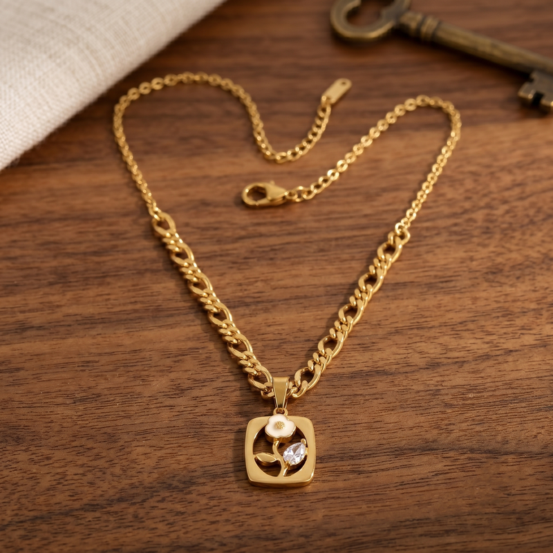 Buy latest Trending flower Pattern Chain Pendant For women