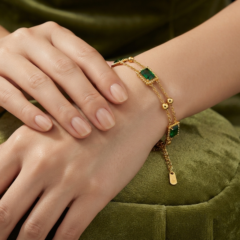 Buy Green Diamond Work Trending Bracelet for women