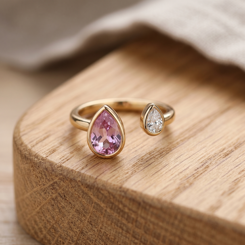 Trending Luxe Pear Cut Open Cocktail Ring