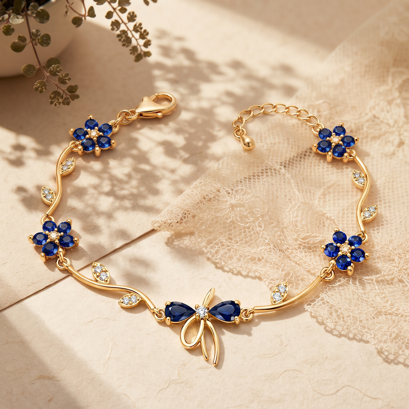Buy Latest Trending Tulip Pattern Blue color Bracelet for women