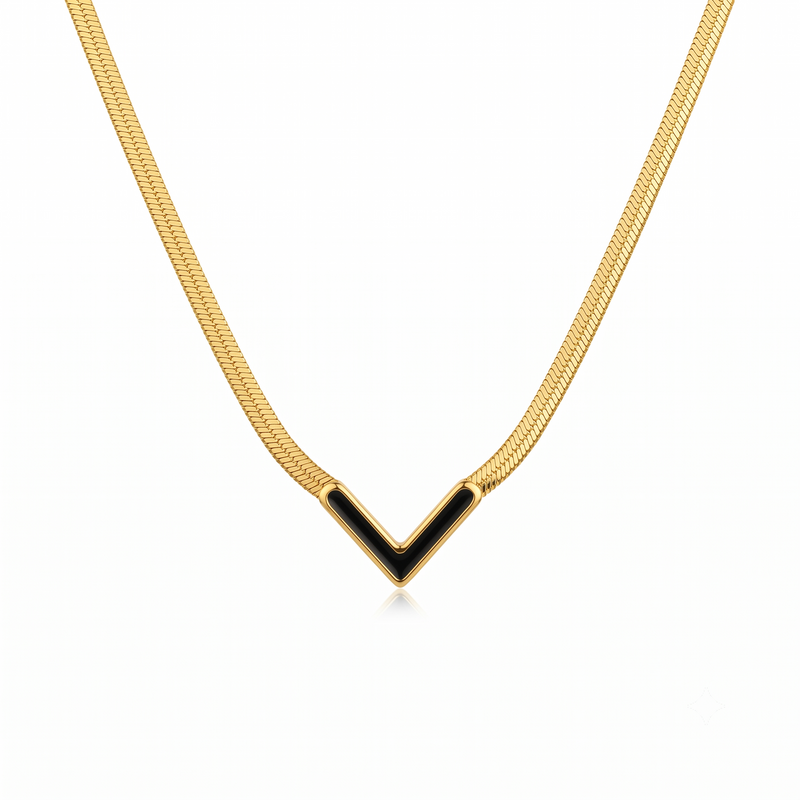 Buy Designer Black color V shaped Chain pendant for women