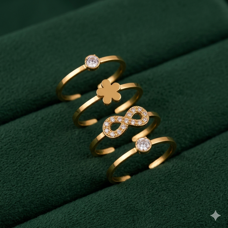 Elegant Golden colour combo Rings for Every Occasion