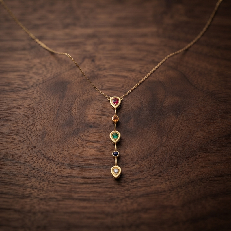 Buy Trending Multi color Diamond pattern Chain Pendant for women