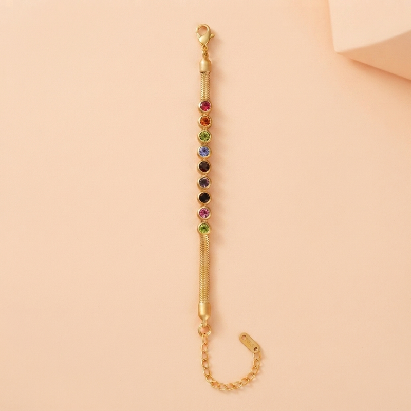 Buy Latest Trending Multi color diamond work Bracelet for women