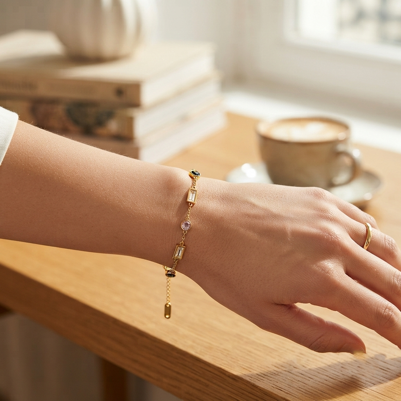 Latest Multi Color Stone Work Bracelet For women