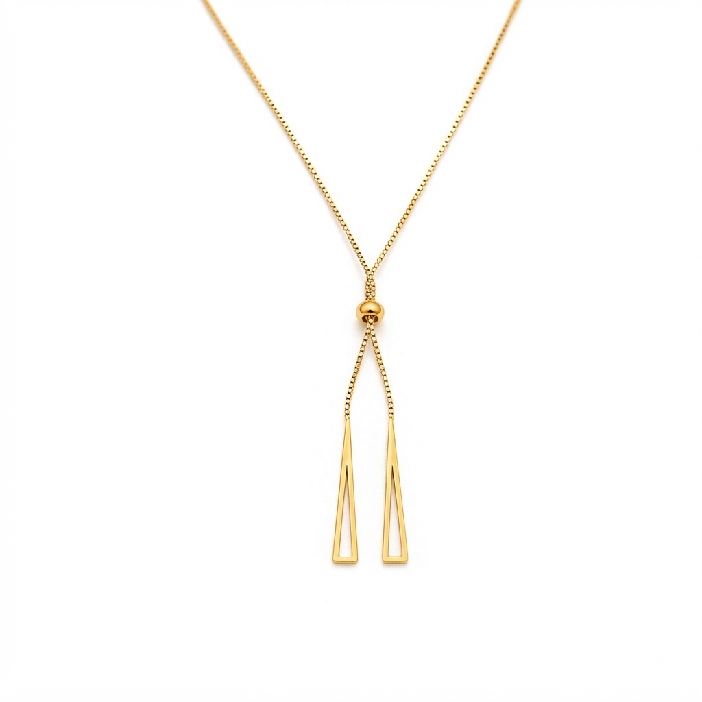 Buy Trending Dainty Geometric Triangular Slide Lariat Necklace for Women