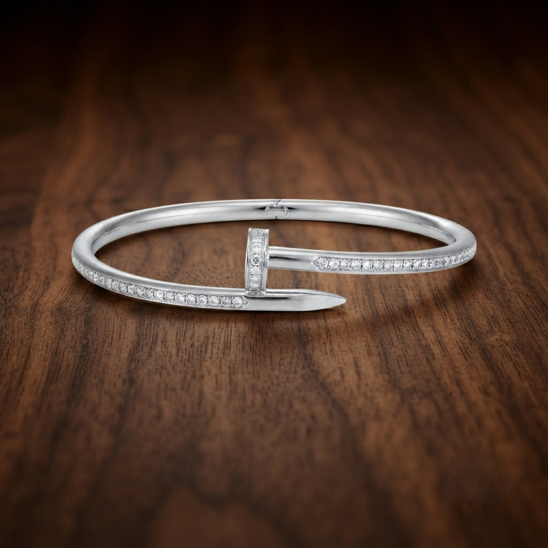 Buy Trending Crystal nail Pattern Solid Bracelet for women