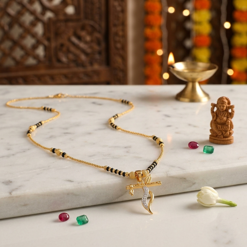 Designer Daily Wear Krishna Flute Mangalsutra for Women