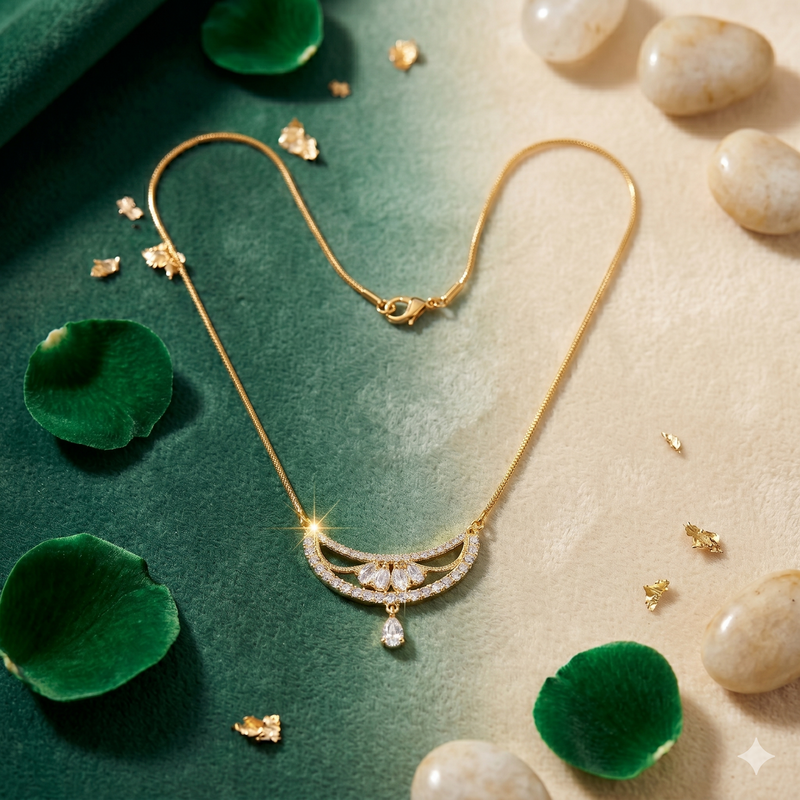 Buy Designer Diamond Pattern Chain Pendant For Women