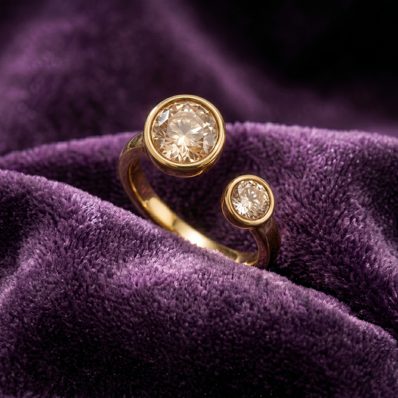 Infinity Dual Crystal Golden color Ring