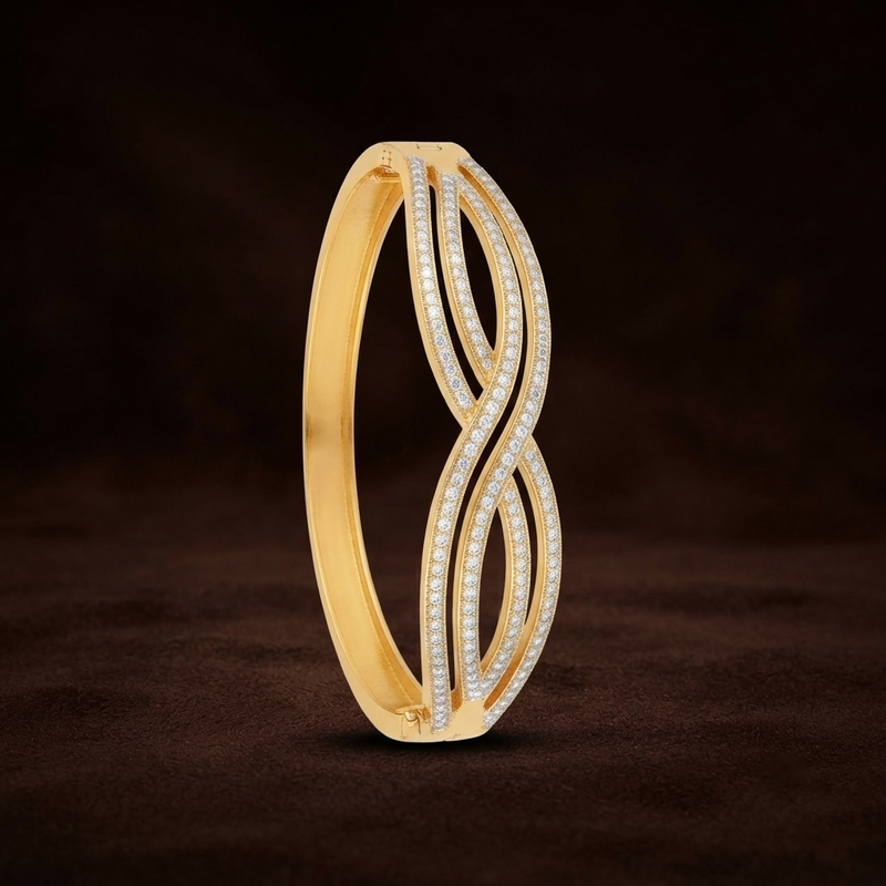 Buy Latest Trending Diamond work Solid bracelet for women