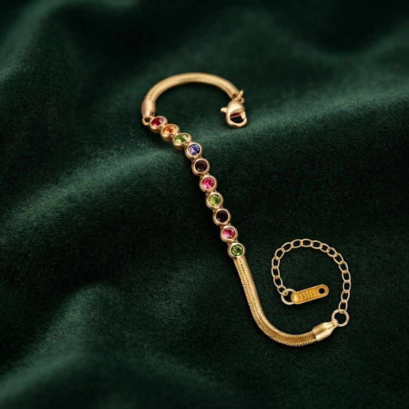 Buy Latest Trending Multi color diamond work Bracelet for women
