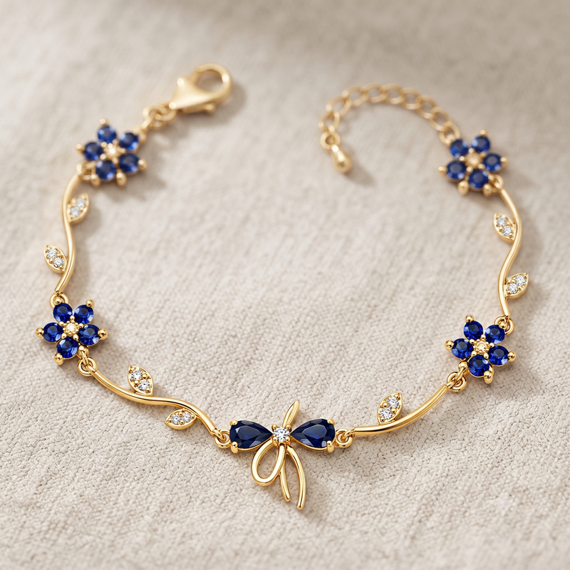 Buy Latest Trending Tulip Pattern Blue color Bracelet for women