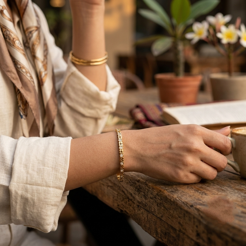 Buy Diamond Work Trending Solid bracelet for women