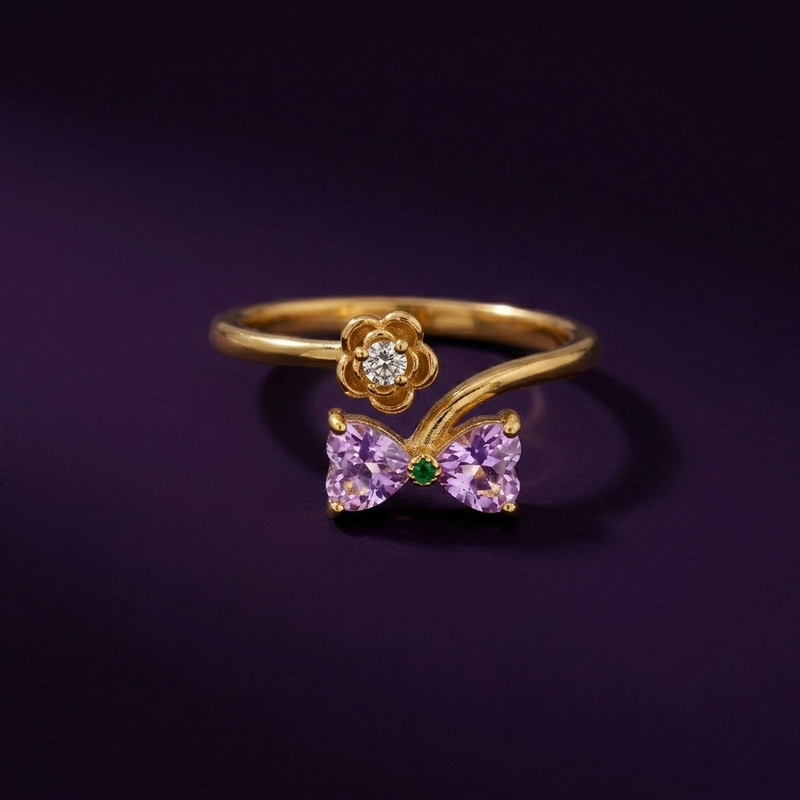 Yamiluxe Korean Style Butterfly Floral Adjustable Ring
