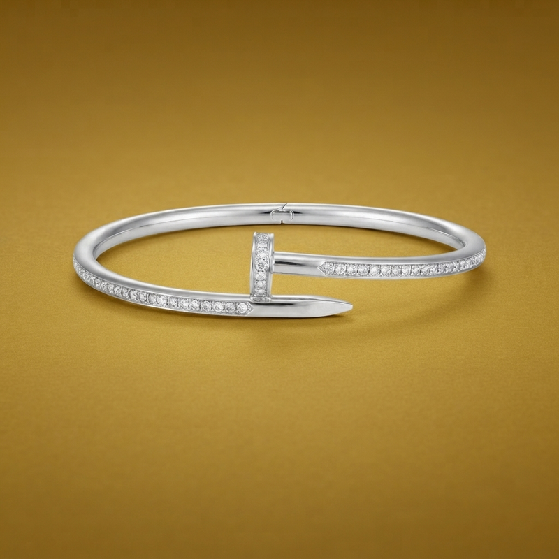 Buy Trending Crystal nail Pattern Solid Bracelet for women