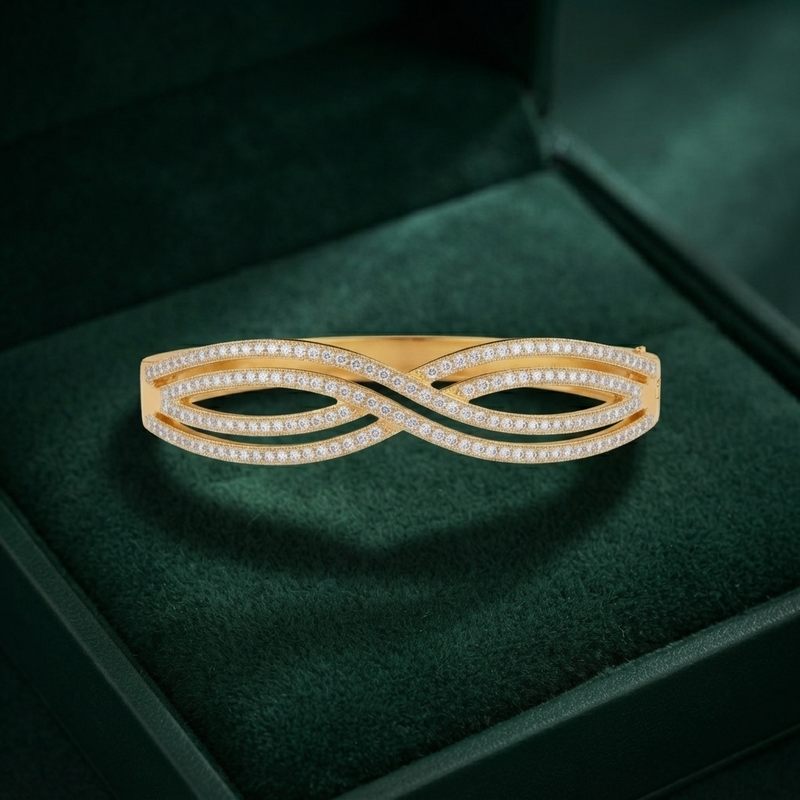 Buy Latest Trending Diamond work Solid bracelet for women
