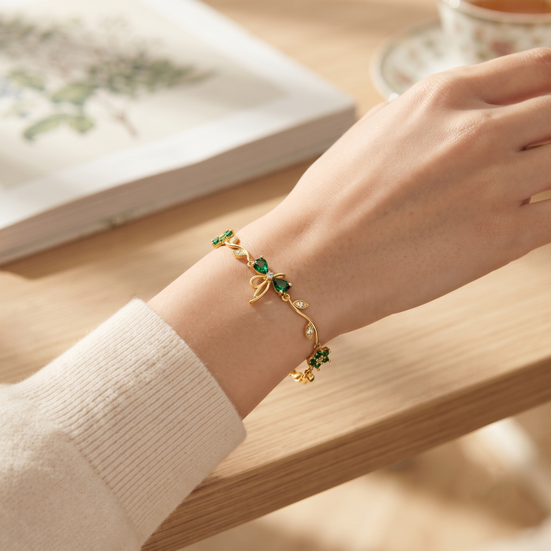 Buy Latest Trending Green color Tulip Pattern Bracelet for women