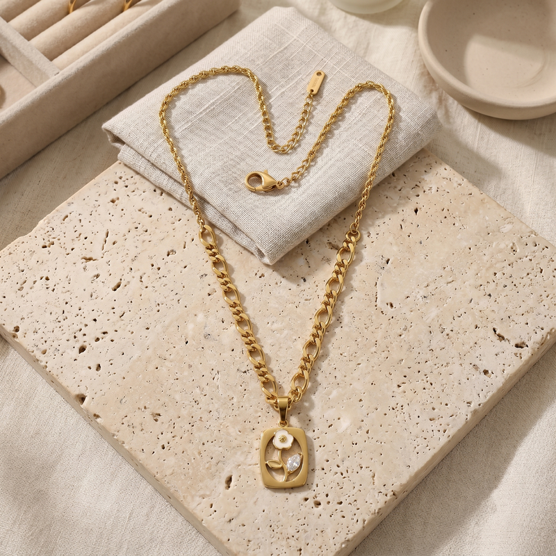 Buy latest Trending flower Pattern Chain Pendant For women