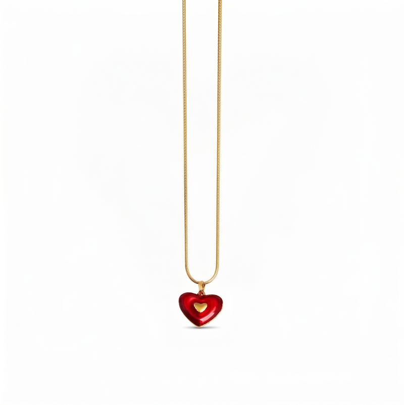 Buy Latest trending Red Color Heart pattern Chain pendant for women