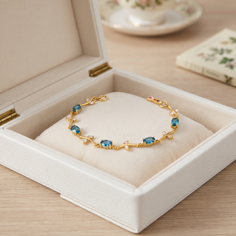 Buy Sky-blue Color Tulip Pattern Bracelet for women