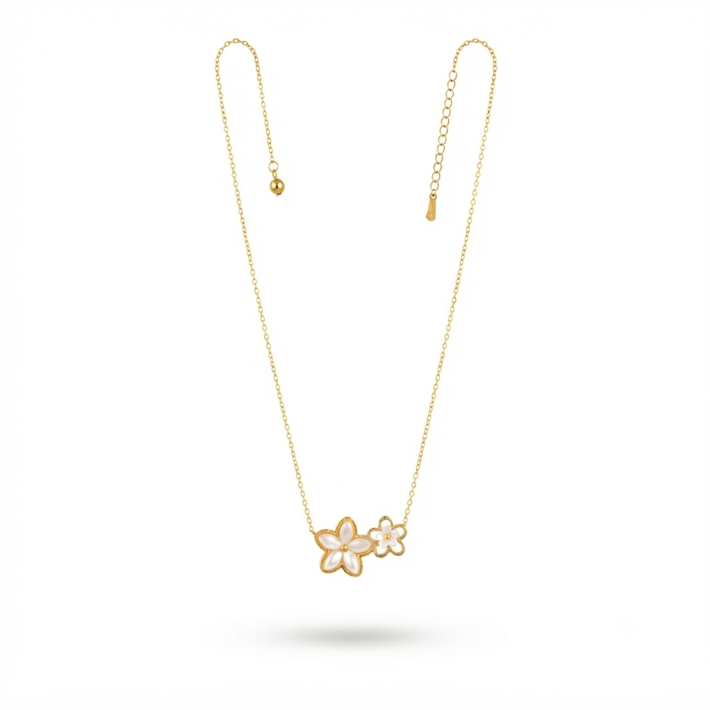 Buy latest Trending Dual Flower pattern Chain Pendant For Women