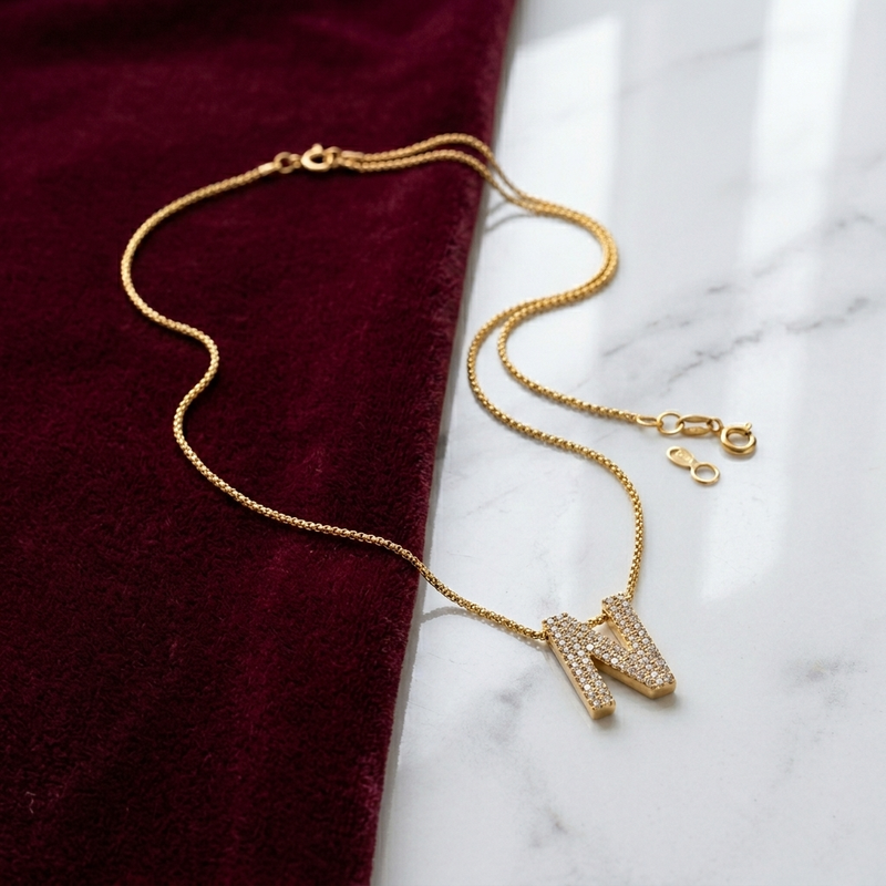 Buy latest Alphabetic pattern Chain Pendant For girl