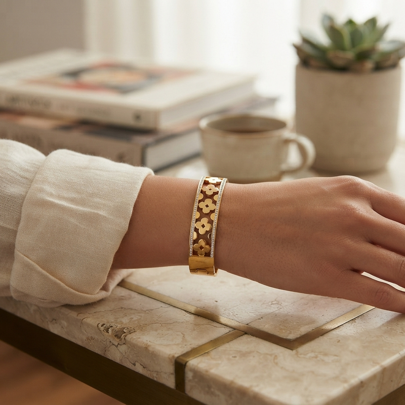 Buy Trending flower Pattern Solid bracelet for women or girl