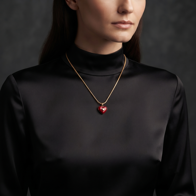 Buy Latest trending Red Color Heart pattern Chain pendant for women