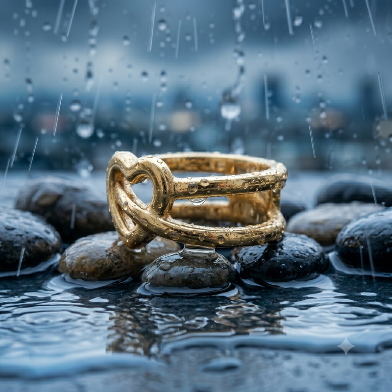 Modern Gold Heart Ring for Women – Adjustable Open Design Statement Ring
