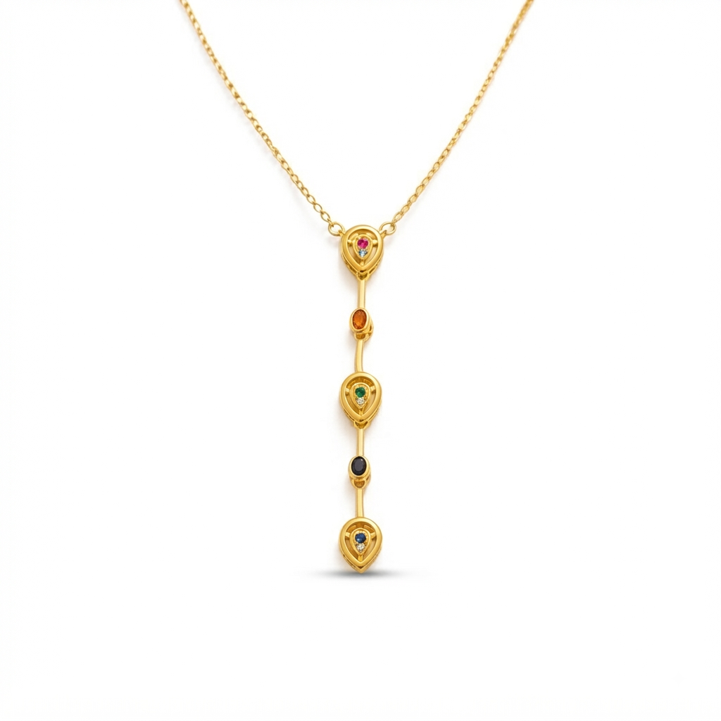 Buy Trending Multi color Diamond pattern Chain Pendant for women