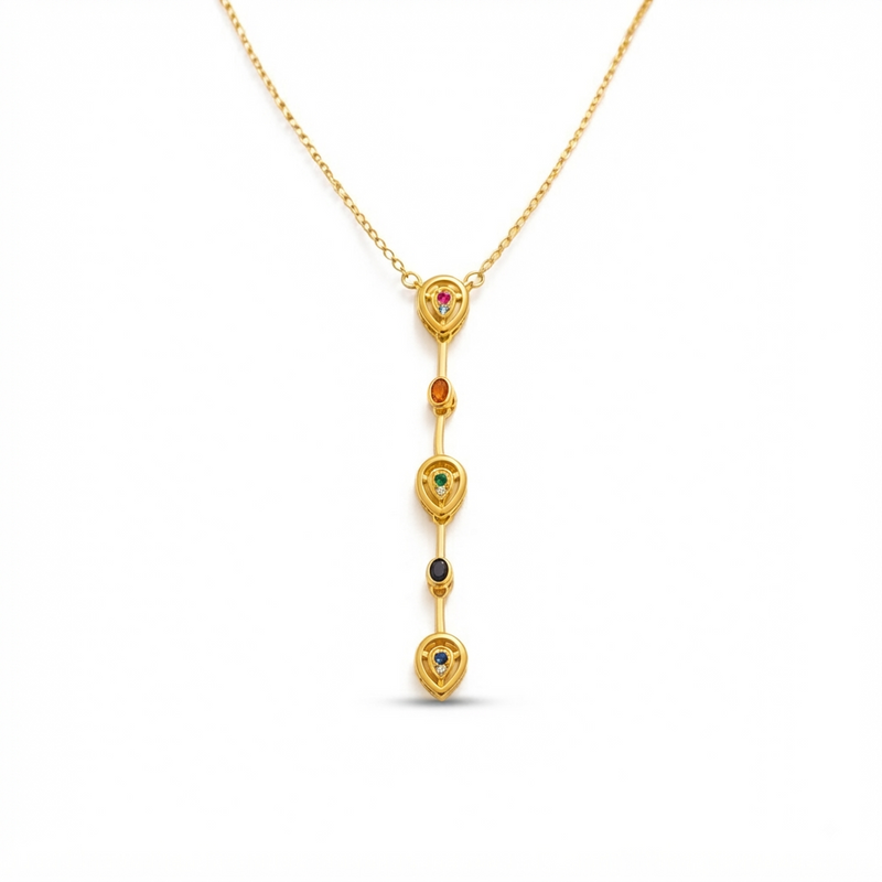 Buy Trending Multi color Diamond pattern Chain Pendant for women
