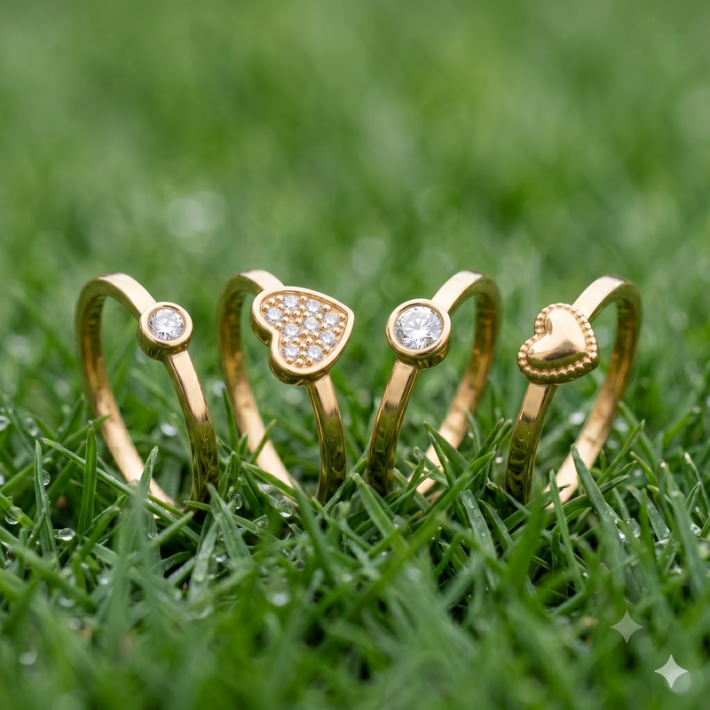 Luxury Golden Color Stackable Rings Combo Collection