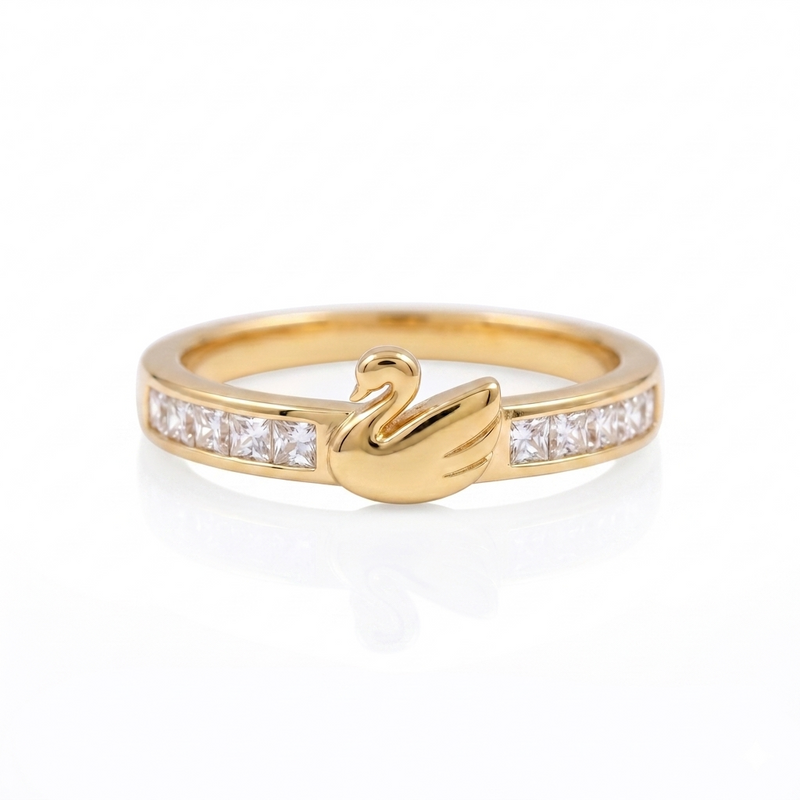 Latest Dove Pattern Diamond work Ring for party Wear