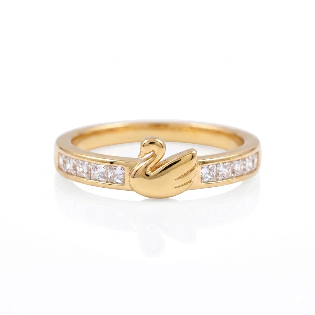 Latest Dove Pattern Diamond work Ring for party Wear