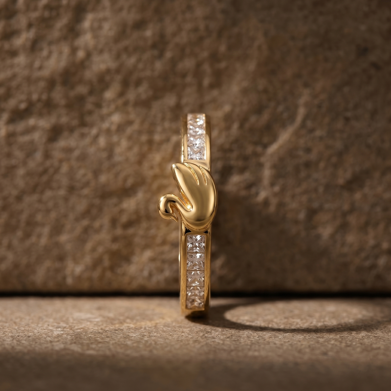 Latest Dove Pattern Diamond work Ring for party Wear