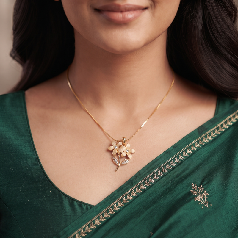 Buy Designer Flower Pattern Chain pendant For women