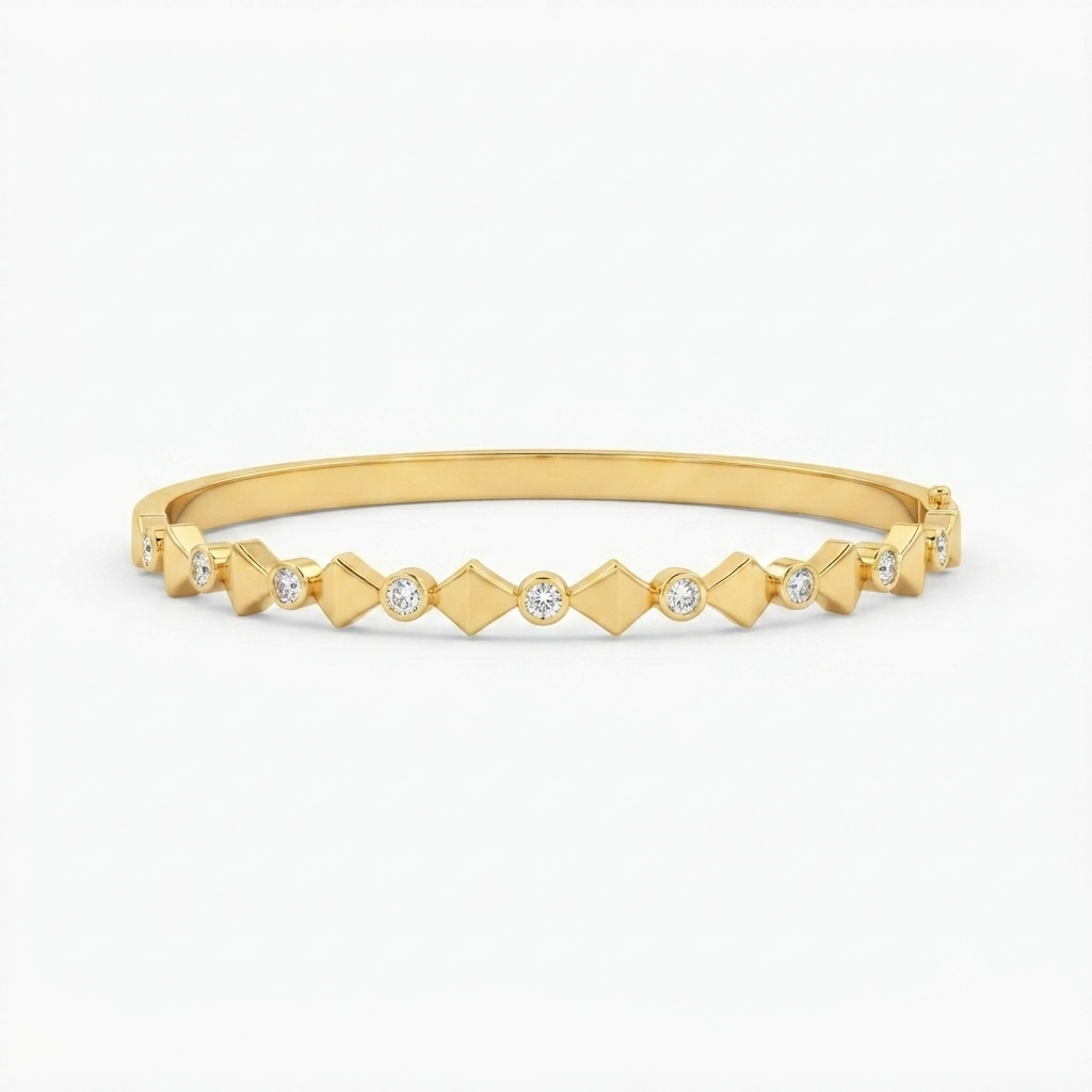 Latest Trendy pattern Diamond work Solid bracelet for women