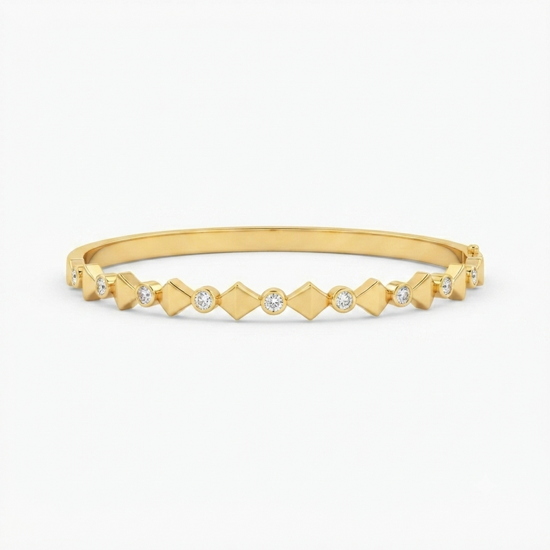 Latest Trendy pattern Diamond work Solid bracelet for women